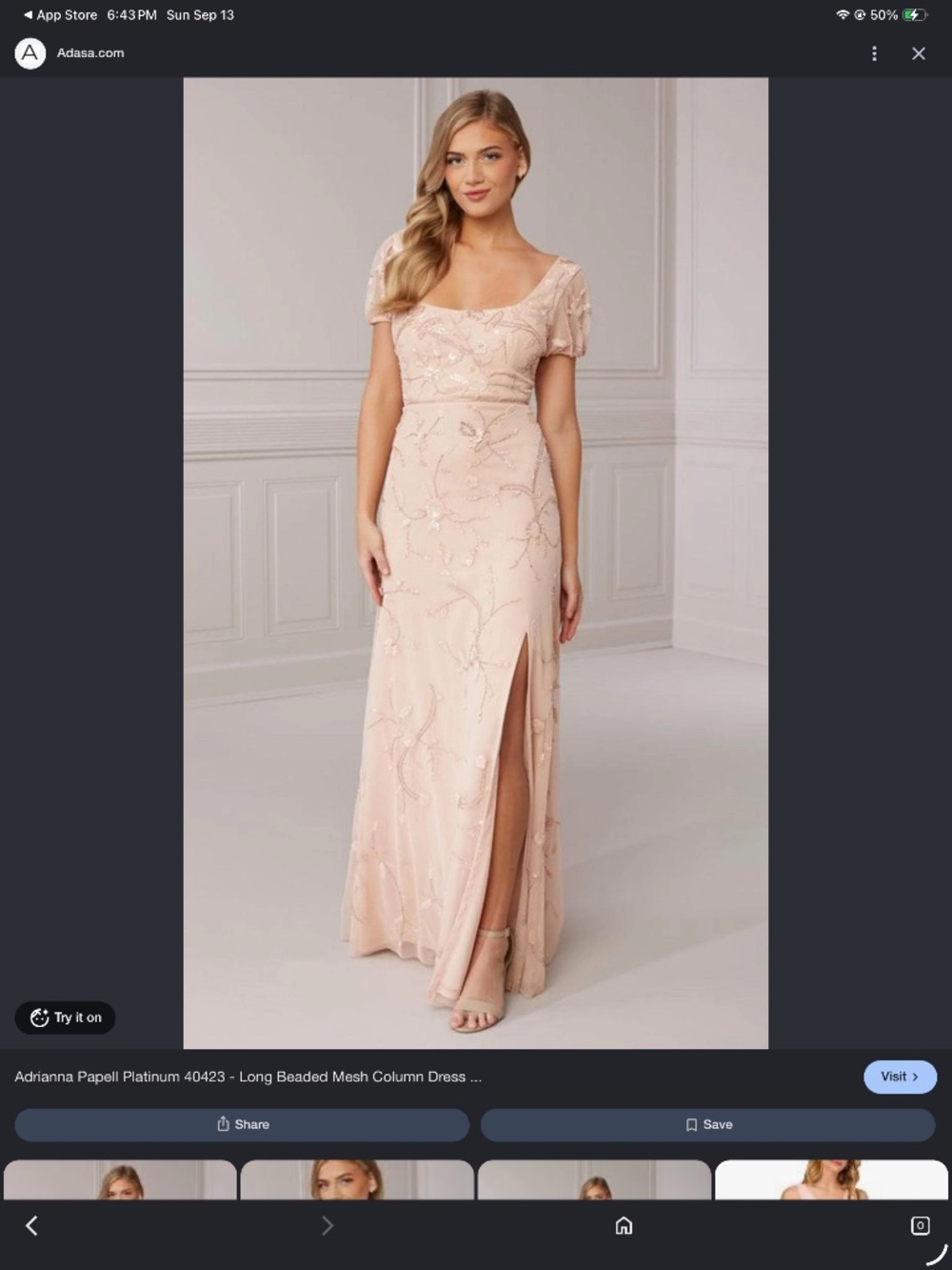 Adrianna Papell beaded gown